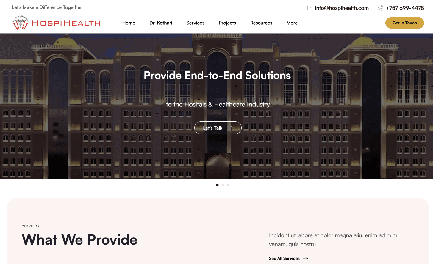 HospiHealth: Conversion-Focused Healthcare Website - Image 1